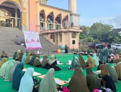 Silaturahmi Ratusan Pecinta Quran, Hj.Diny Harlina Fery Ketua ODOJ Babel Hijaukan Halaman Masjid Agung Sungailiat