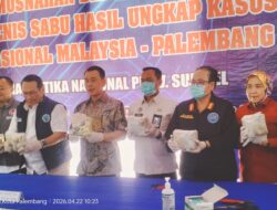 BNNP Sumsel Musnahkan 16,9 Kg Sabu Jaringan Malaysia–Palembang, Dua DPO Dibur