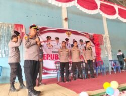 Mahasiswa S2 STIK-PTIK Bersama Polsek Pulau Rimau Edukasi Bahaya Karhutla dan Bagikan Masker kepada Masyarakat