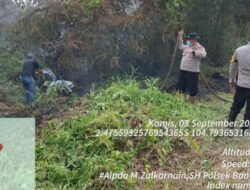 23 Hotspot Terdeteksi di Kawasan TNBS, Polsek Banyuasin II Lakukan Ground Check dan Pantau Titik Api