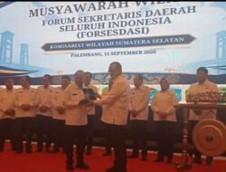 Sekda Sumsel Buka Musyawarah FORSESDASI Komwil Sumsel, Berikut Yang Disampaikan