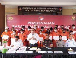 Ditresnarkoba Polda Sumsel Musnahkan Ribuan Gram Sabu dan Ratusan Ekstasi