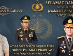 Sudirman Sulaiman atau yang akrab disapa Haji Ninong  Menyampaikan Ucapan Selamat Kepada Jenderal Polisi Suyudi Ario Seto Yang Menerima Amanah Sebagai Kapolri